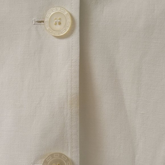 David N Off White Long Sleeve Button Up Collared Jacket Women's Petite 6P 1036 - Picture 5 of 5